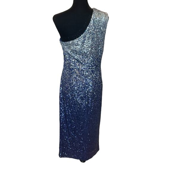 New ~ DRESS THE POPULATION ~ Stunning ! Palmer Sequin One-Shoulder HOMECOMING L - Picture 7 of 11